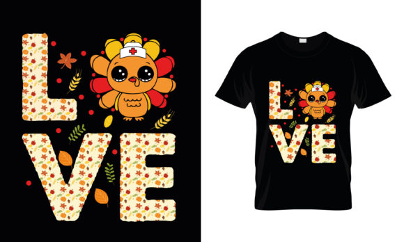 Love Nurse Thanksgiving Graphics for T-Shirt Designs