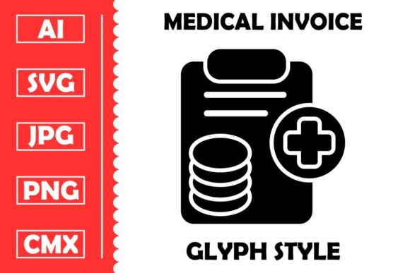 Medical Invoice Icon for Graphics and Icons