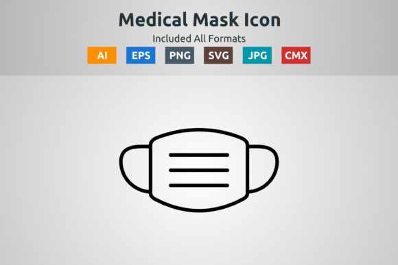 Medical Mask Vector Outline Icon Graphics