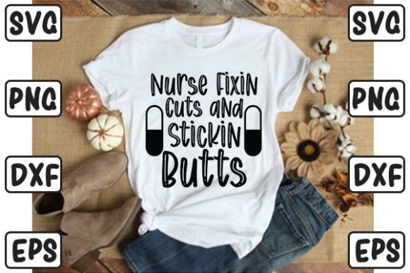 Nurse Fixing Cuts Graphics for T-Shirt Designs